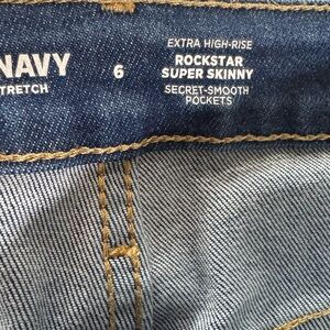 Old Navy Womens Jeans 6 Stretch Extra High Rise Rockstar Skinny w/ Side slit